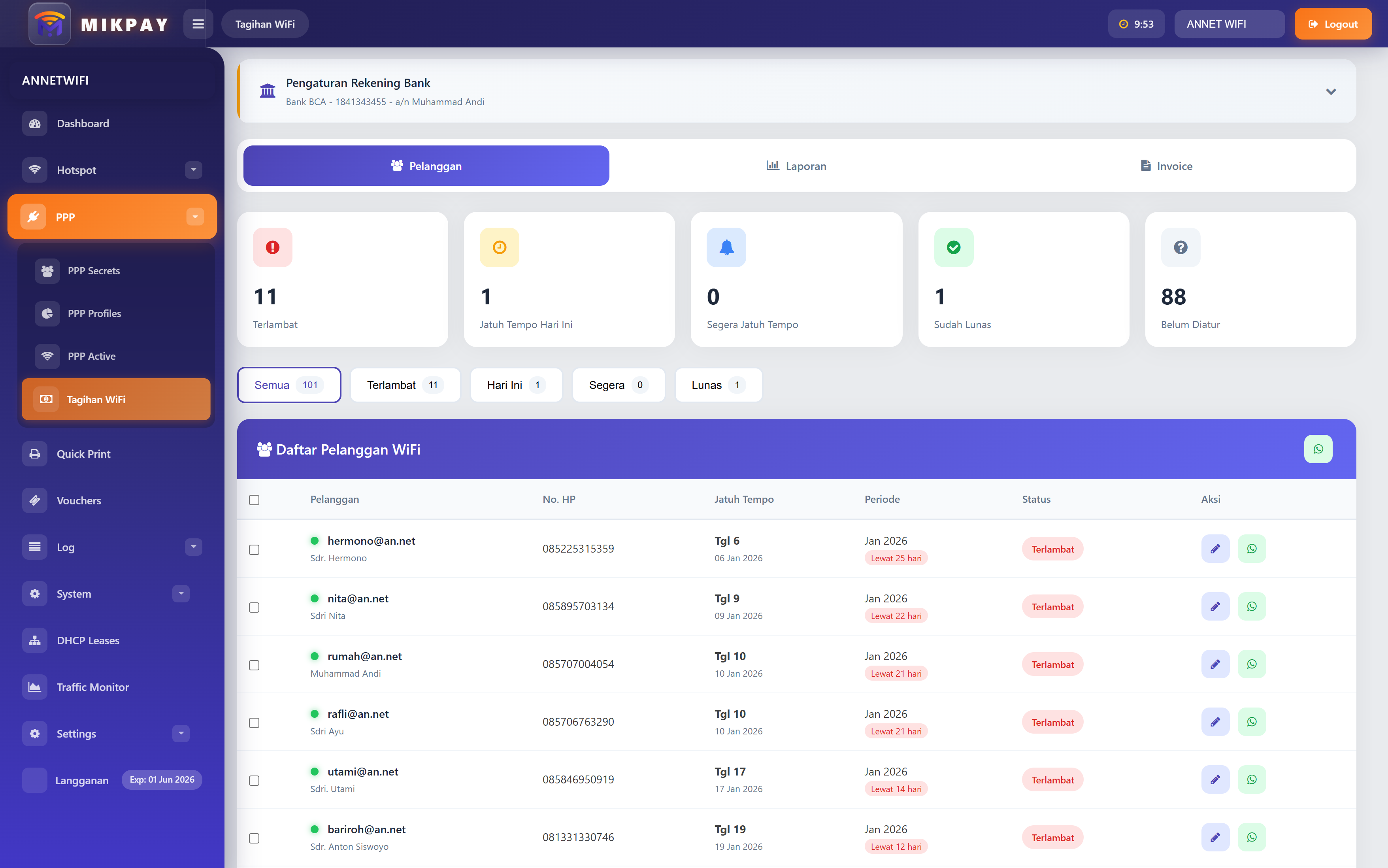 PPP Billing - Sistem billing dan pembayaran PPP